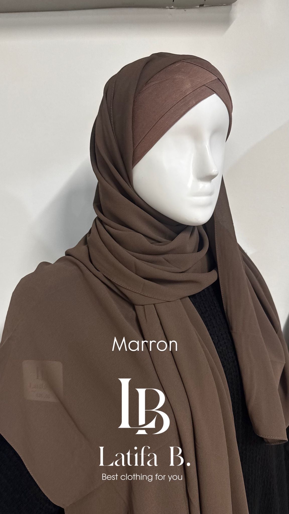 Hijab bonnet croisé châle mousseline