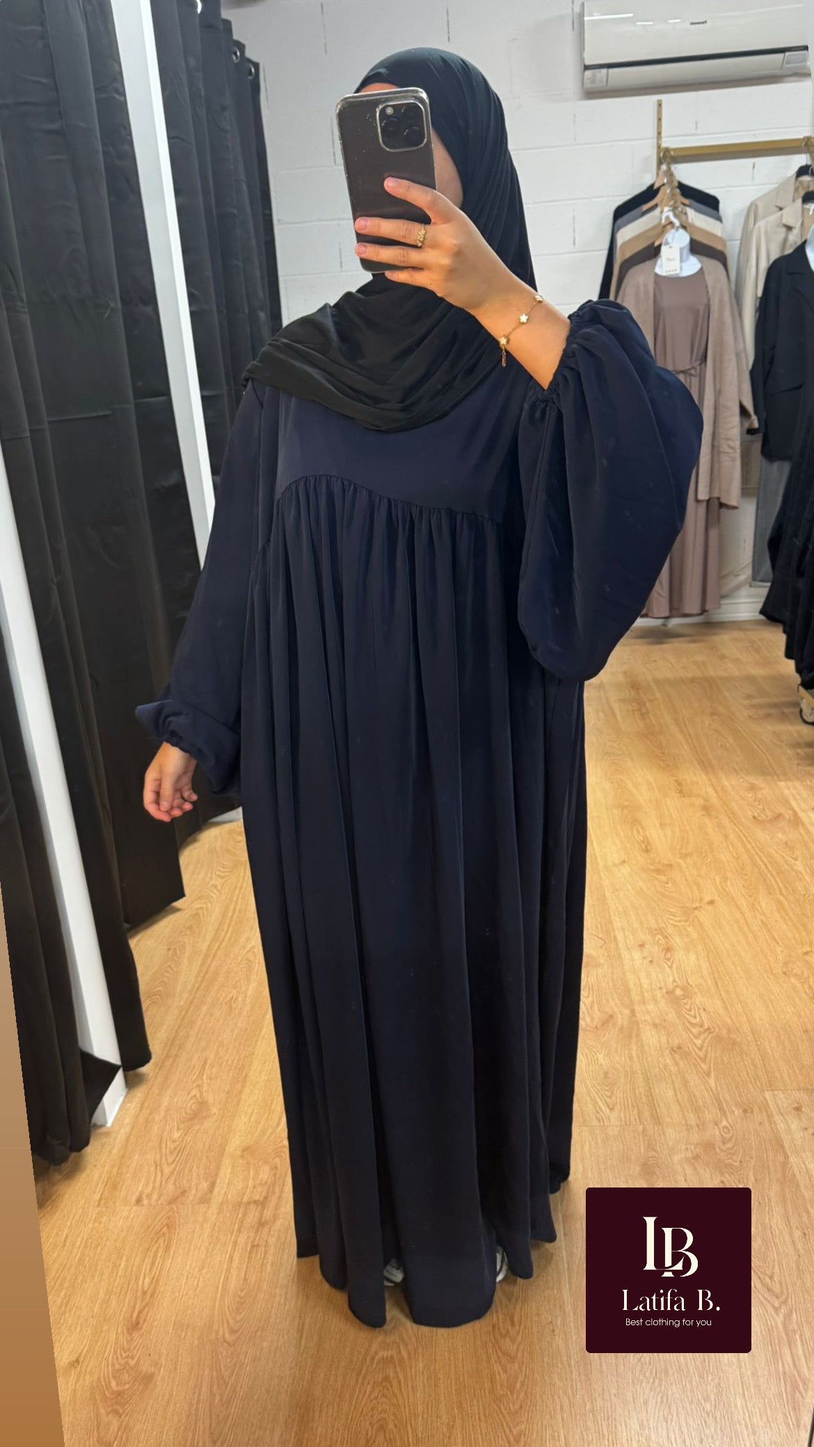Abaya manche ballon taille standard
