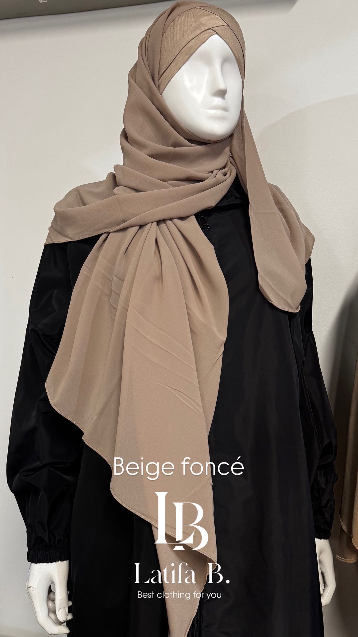 Hijab bonnet croisé châle mousseline