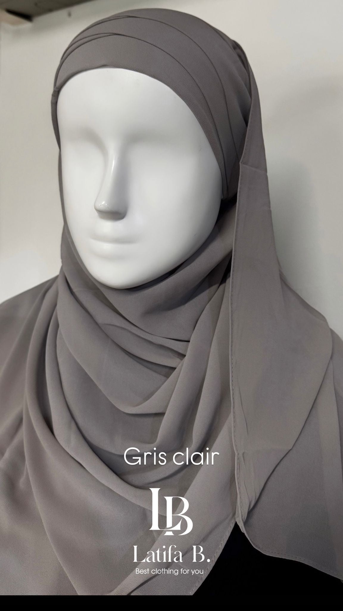 Hijab mousseline prêt à enfiler