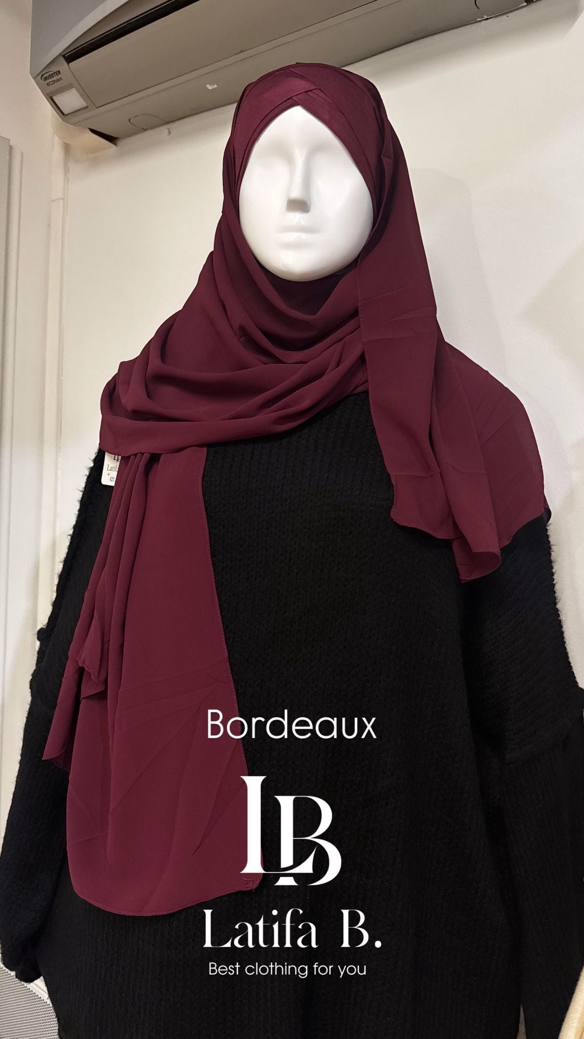 Hijab bonnet croisé châle mousseline