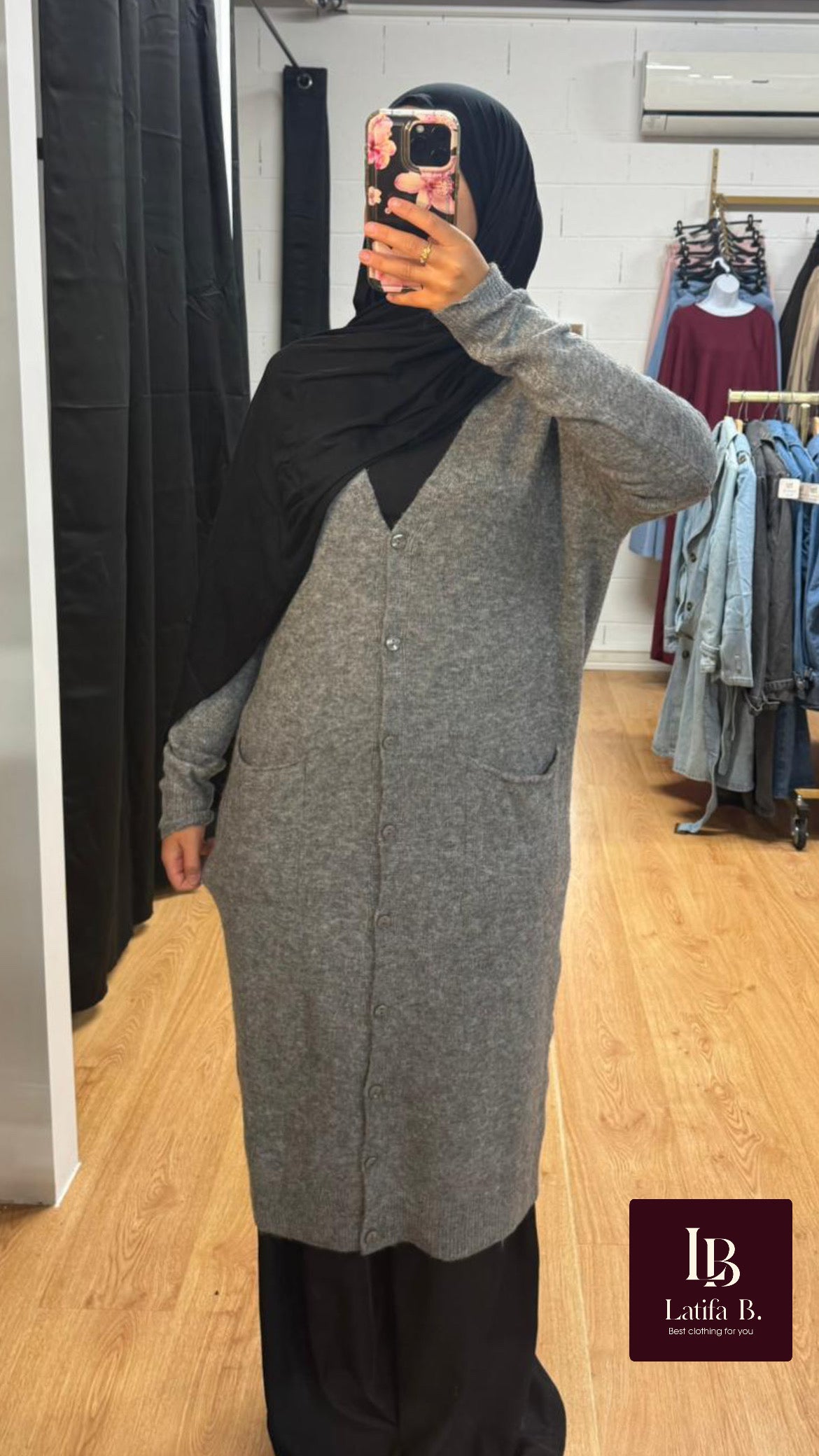Long gilet avec boutons et poches