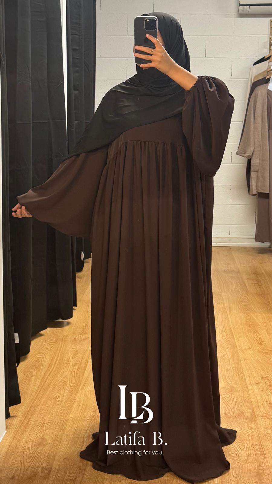 Abaya manche ballon grande taille
