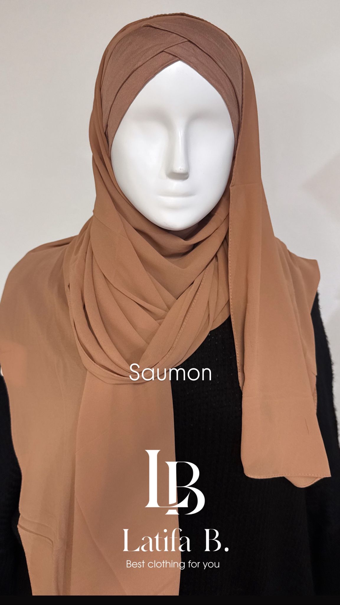 Hijab bonnet croisé châle mousseline