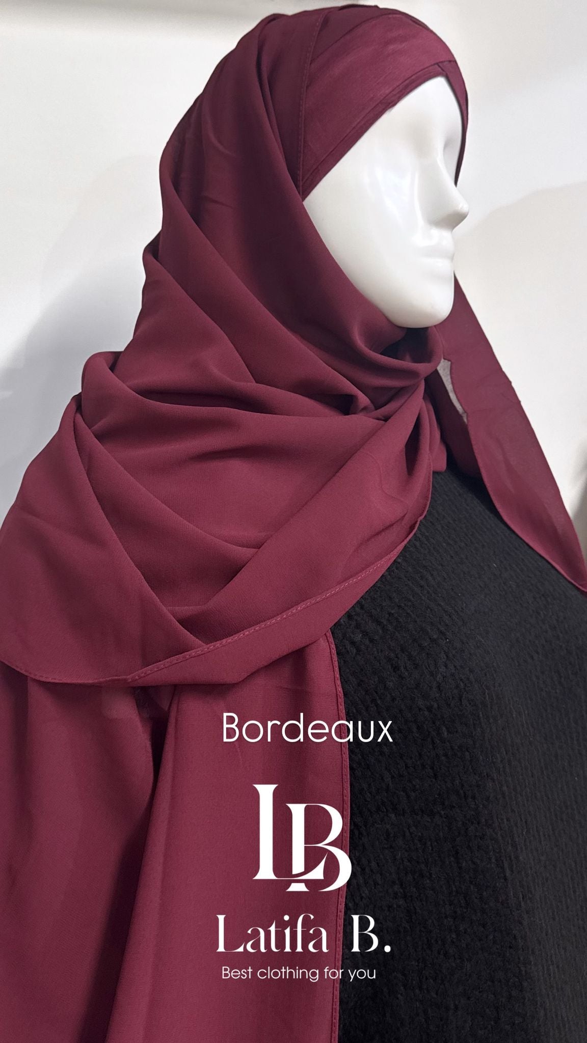 Hijab bonnet croisé châle mousseline