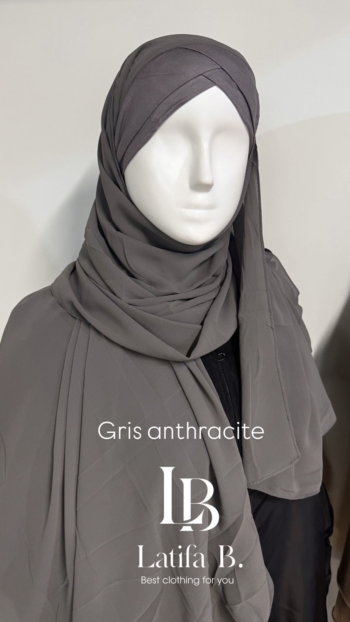 Hijab bonnet croisé châle mousseline