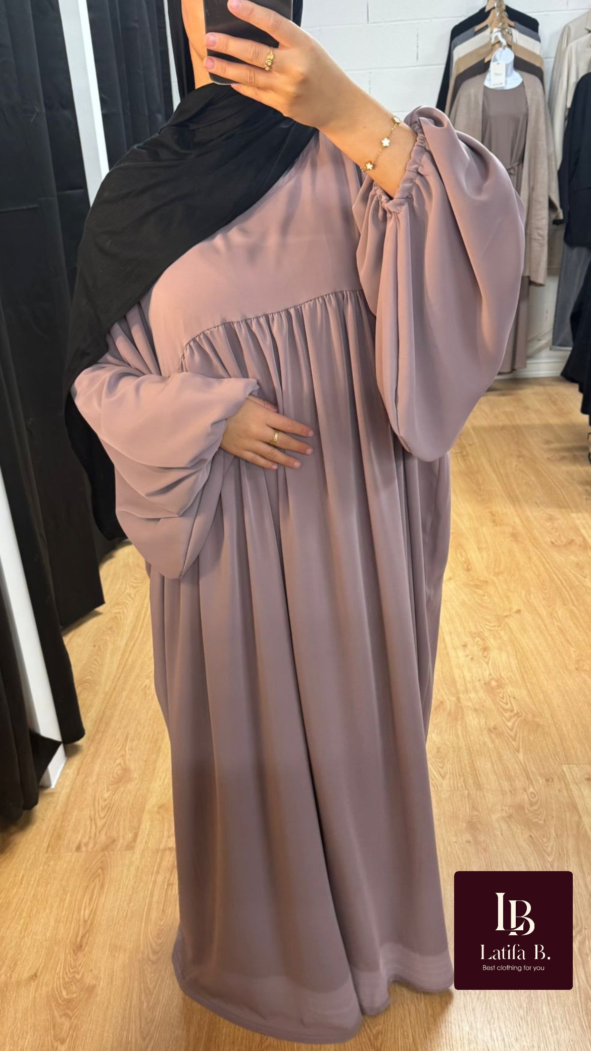 Abaya manche ballon grande taille