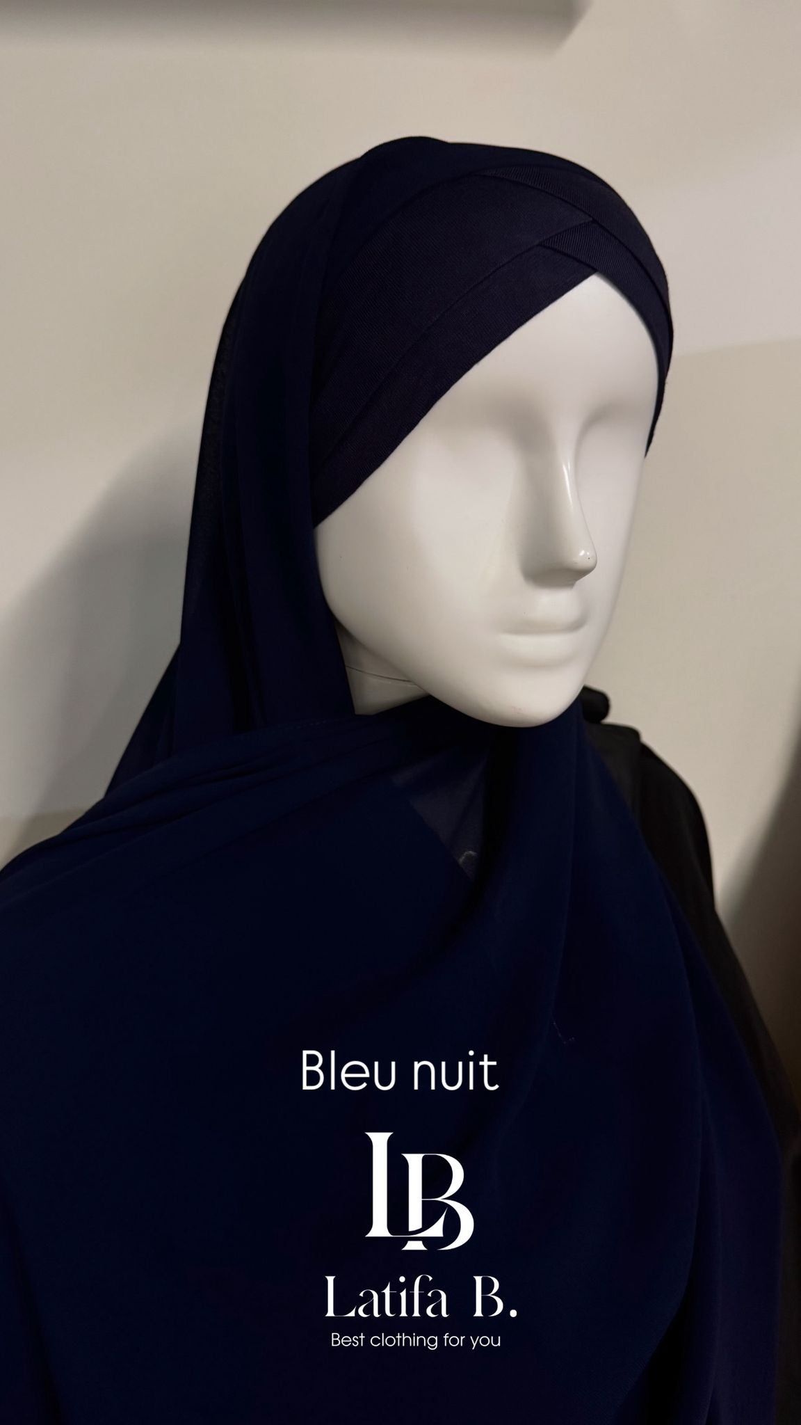 Hijab bonnet croisé châle mousseline