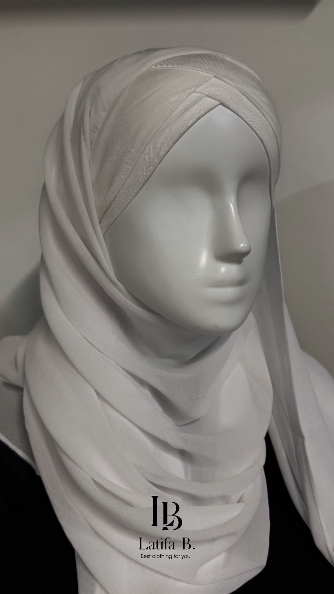 Hijab bonnet croisé châle mousseline