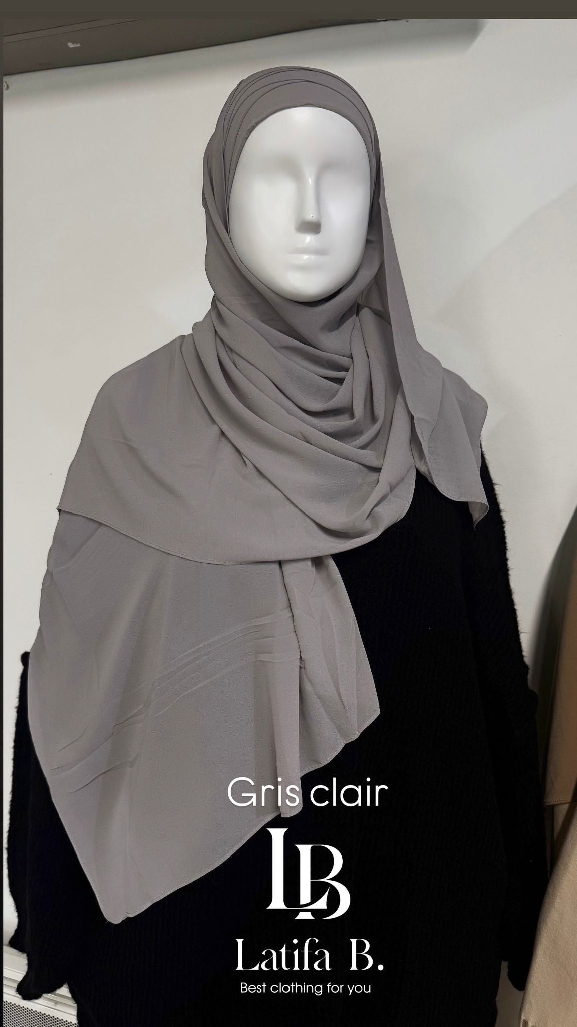 Hijab mousseline prêt à enfiler