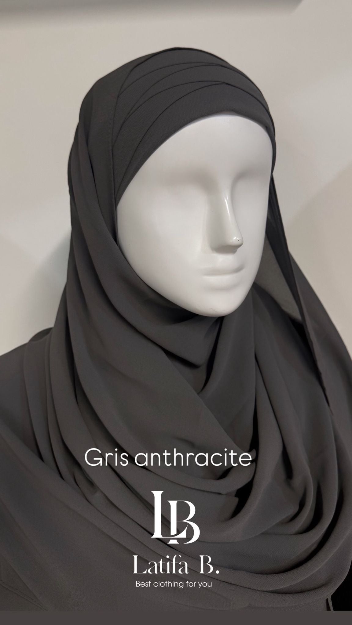 Hijab mousseline prêt à enfiler