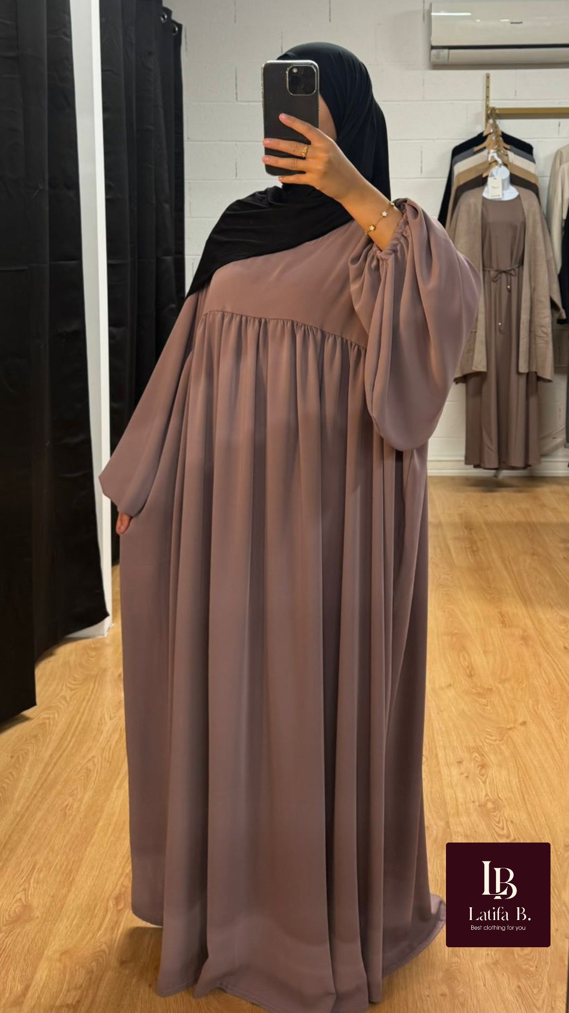 Abaya manche ballon taille standard
