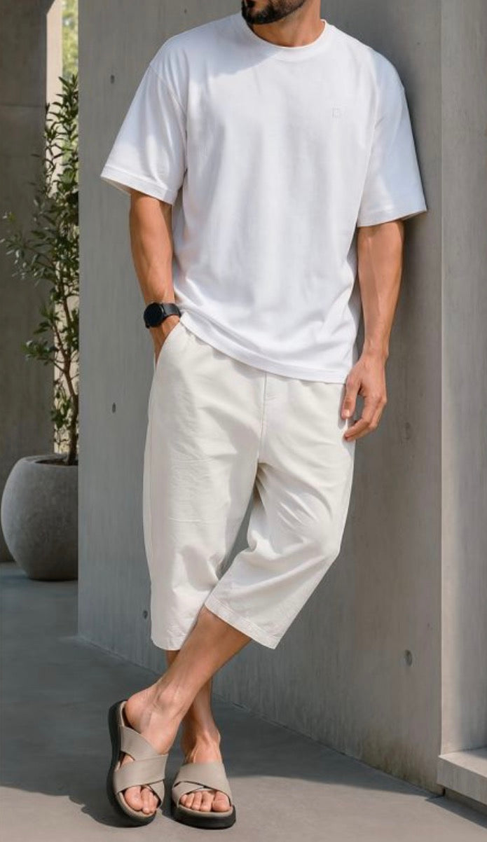 Pantacourt Sarouel Stretch Coton Homme – Qaba’il DROP