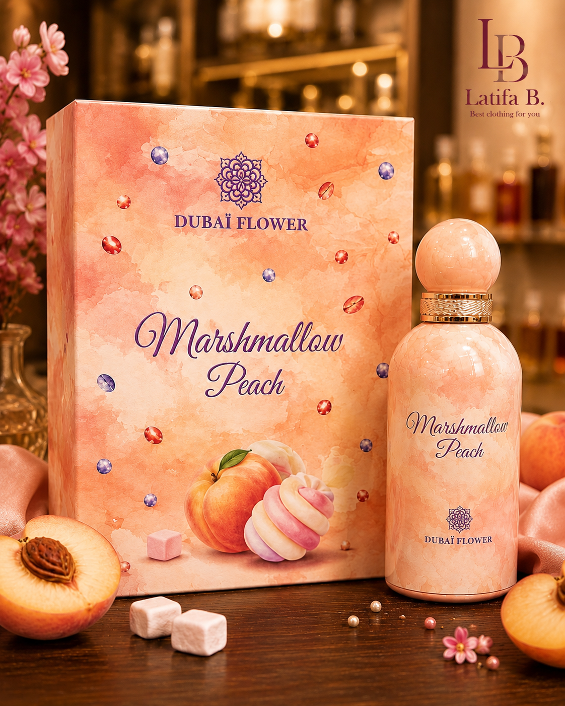 Parfum Marshmallow Peach – Dubaï Flower - 100ml